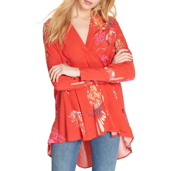 Free People Tops - Free People Field Of Butterflies Tunic Top